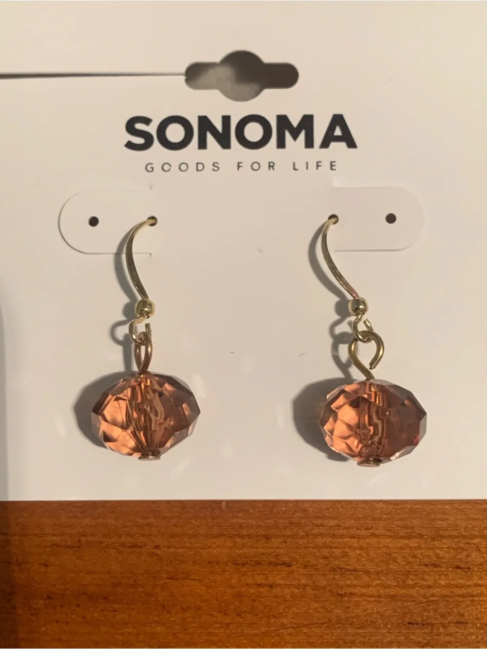 SONOMA Gold-Tone Earrings with Peach Crystal Drops